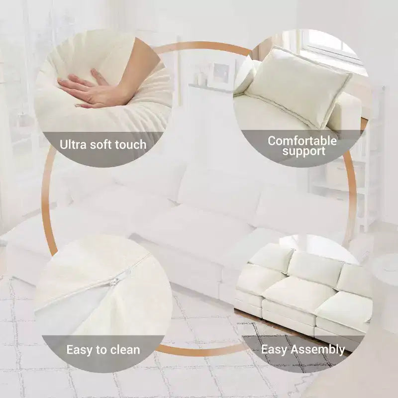Divano componibile convertibile in velluto a forma di L a 3 posti con chaise longue, divano componibile reversibile a forma di L