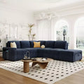 L-shaped Padded Modular Sofa with Storage Space, USB Ports, and Cup Holders on the Armrests, Suitable for Living Rooms, Offices, and Apartments.