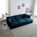 Massimizza il Tuo Comfort: Divano Modulare a U con Seduta Profonda - 6 Posti, 3 Pouf, 5 Cuscini per il Massimo Relax