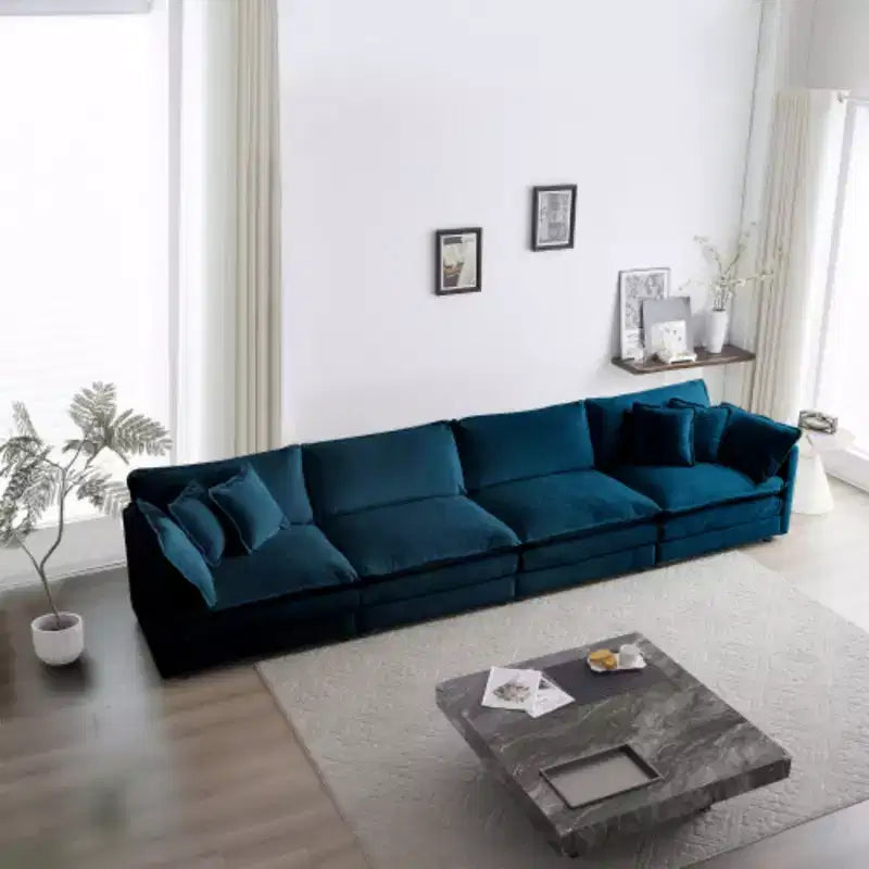 Divano componibile: 4 posti, rivestimento in ciniglia confortevole