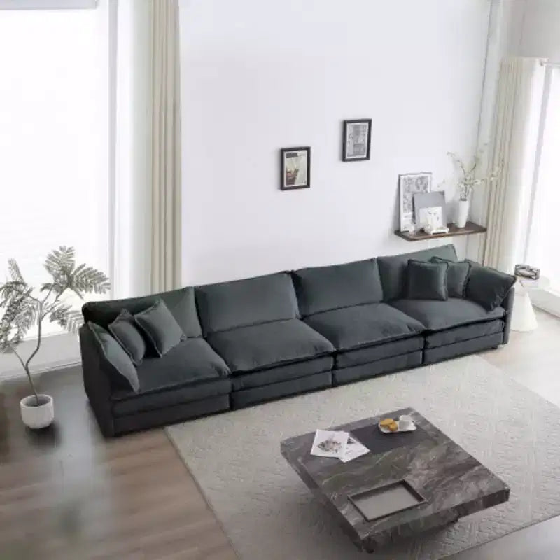 Divano componibile: 4 posti, rivestimento in ciniglia confortevole
