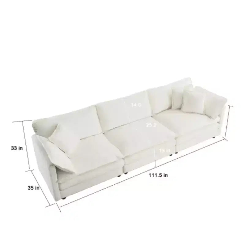 Divano modulare extra-large: a L, pouf reversibile, rivestimento confortevole