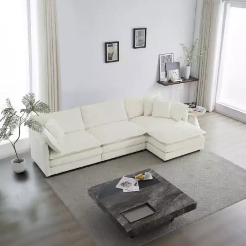Oversized Modular Sofa: L-Shape, Reversible Ottoman, Comfy Upholstery