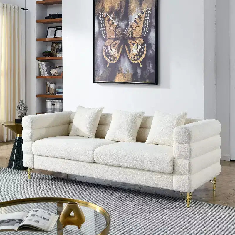 Divano Sezionale Profondo - Divano Comfort da 81" con 3 Cuscini