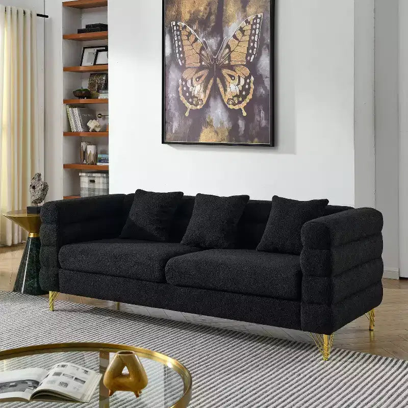 Divano Sezionale Profondo - Divano Comfort da 81" con 3 Cuscini