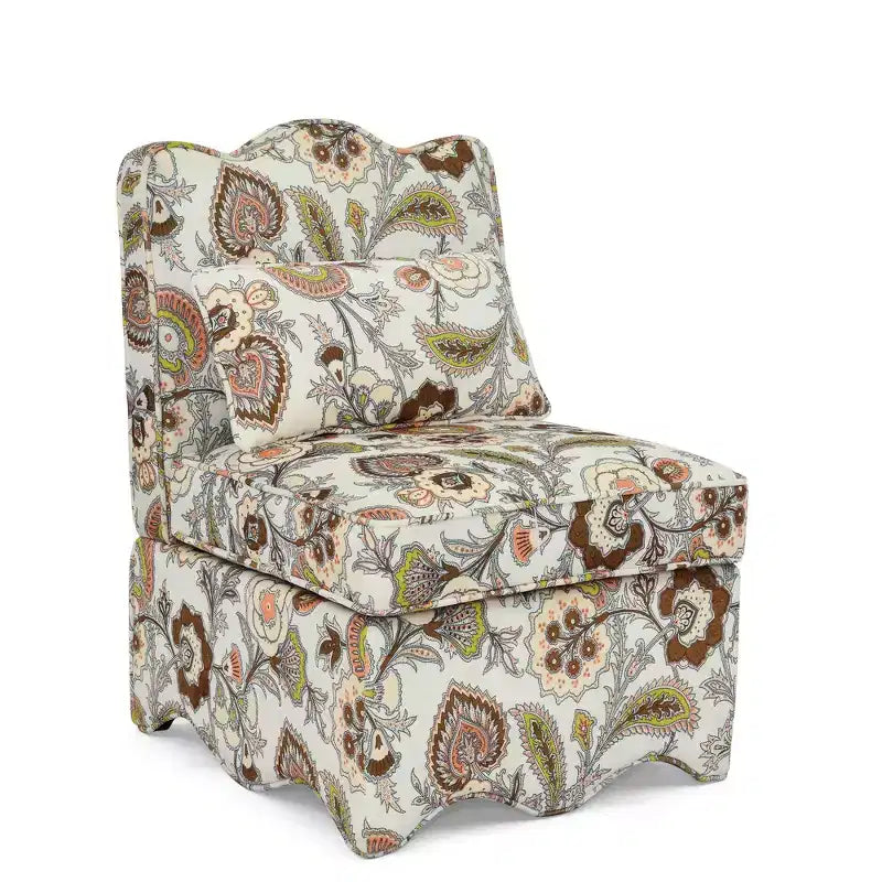 Sedia da Pranzo Singola in Flanella con Morbida Seduta Imbottita e Schienale, Senza Braccioli, Cuscino Abbinato Utilizzabile Come Supporto Lombare