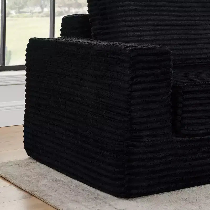 Seduta sinistra divano, Divano componibile a L, Divano componibile compresso in stile moderno minimalista in velluto a coste, Si trasforma in letto, Camera da letto