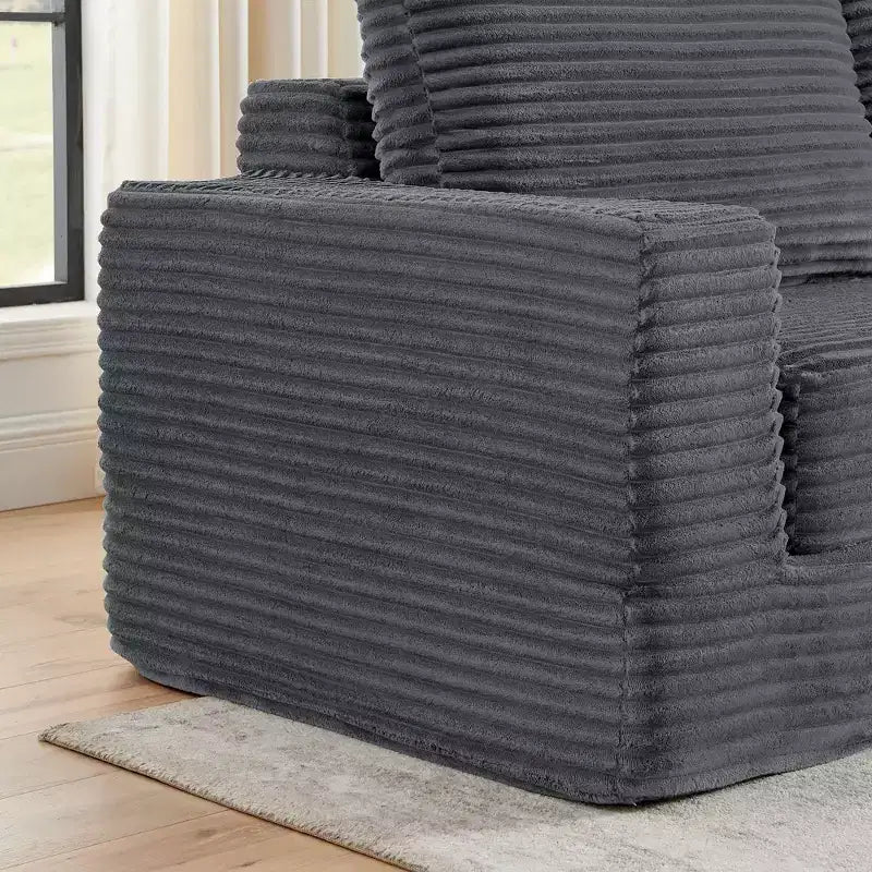 Seduta sinistra divano, Divano componibile a L, Divano componibile compresso in stile moderno minimalista in velluto a coste, Si trasforma in letto, Camera da letto