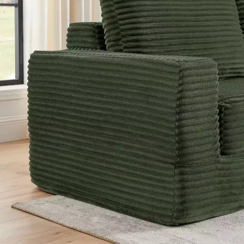 Seduta sinistra divano, Divano componibile a L, Divano componibile compresso in stile moderno minimalista in velluto a coste, Si trasforma in letto, Camera da letto