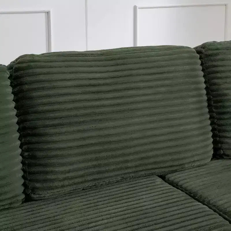 Seduta sinistra divano, Divano componibile a L, Divano componibile compresso in stile moderno minimalista in velluto a coste, Si trasforma in letto, Camera da letto