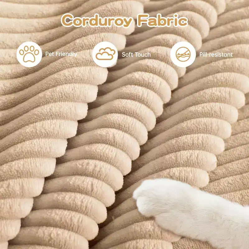 Divano modulare Oversized Cloud 130, velluto a coste premium a 3 posti. Braccioli extra spessi, cuscino a buona resilienza
