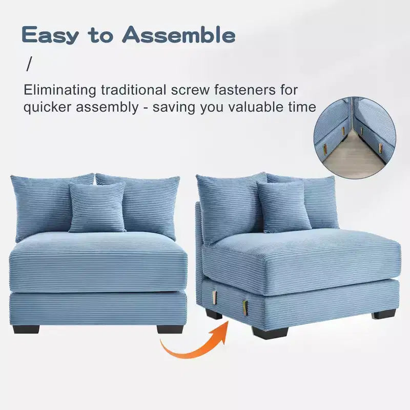 Divano Sezionale Modulare Cloud Oversize, Divani Sezionali Convertibili, Braccioli Extra-Larghi Con Chaise