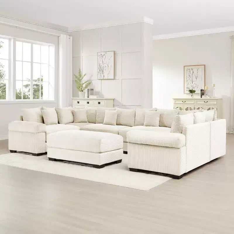 Divano Sezionale Modulare Cloud Oversize, Divani Sezionali Convertibili, Braccioli Extra-Larghi Con Chaise