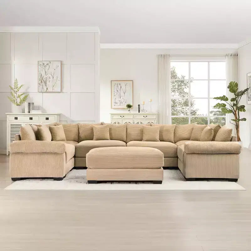Divano Sezionale Modulare Cloud Oversize, Divani Sezionali Convertibili, Braccioli Extra-Larghi Con Chaise