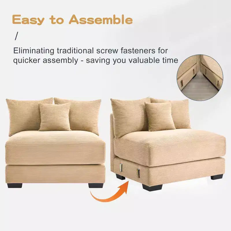 Divano Sezionale Modulare Cloud Oversize, Divani Sezionali Convertibili, Braccioli Extra-Larghi Con Chaise