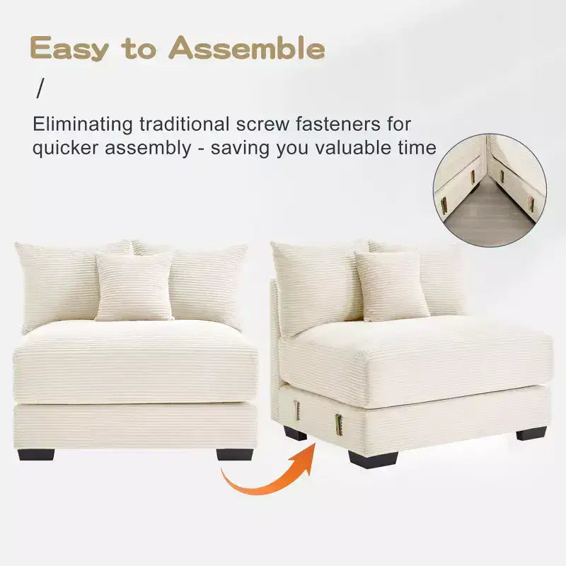 Divano Sezionale Modulare Cloud Oversize, Divani Sezionali Convertibili, Braccioli Extra-Larghi Con Chaise