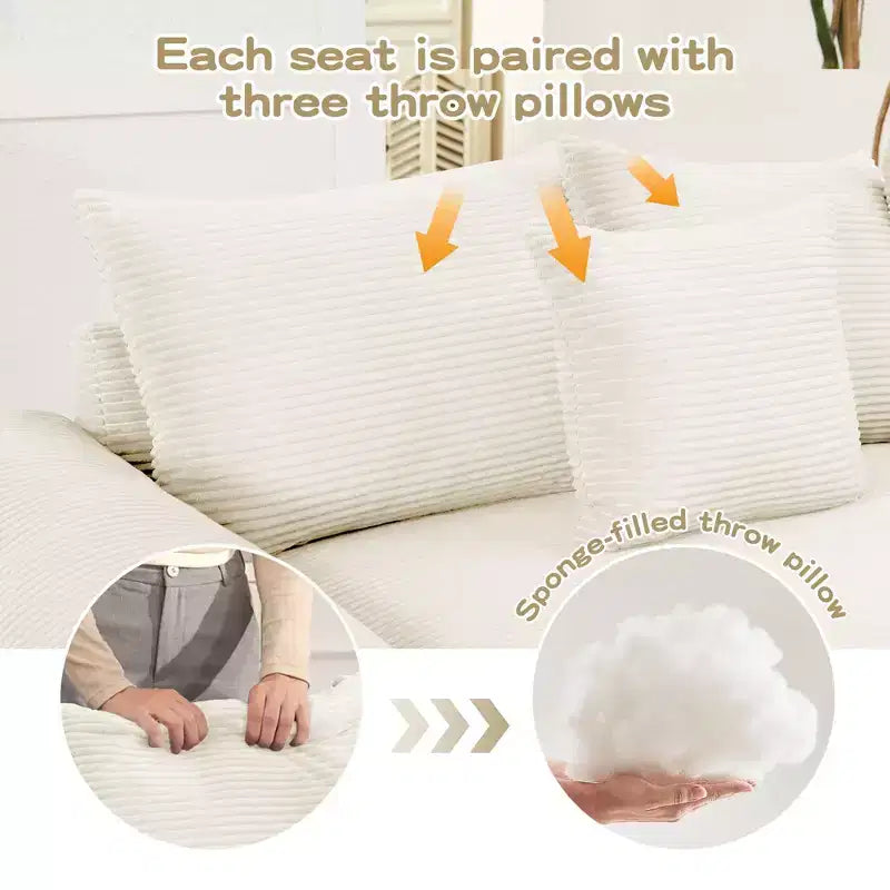 Divano Sezionale Modulare Cloud Oversize, Divani Sezionali Convertibili, Braccioli Extra-Larghi Con Chaise