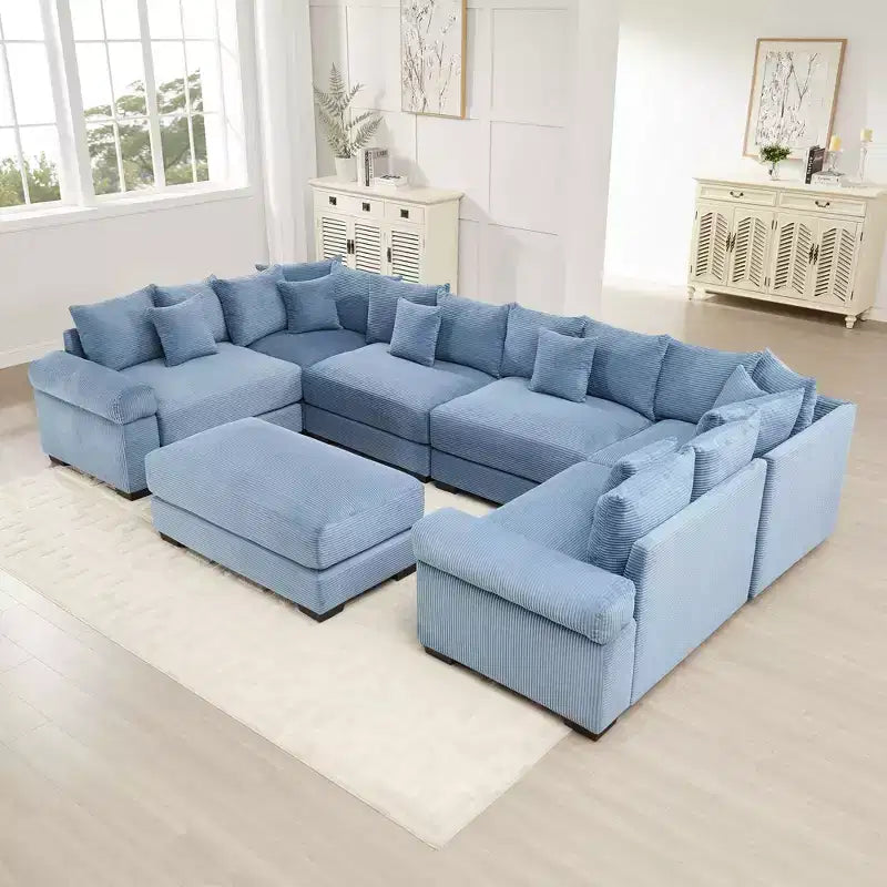 Divano Sezionale Modulare Cloud Oversize, Divani Sezionali Convertibili, Braccioli Extra-Larghi Con Chaise