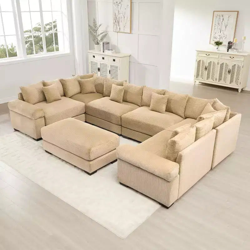 Divano Sezionale Modulare Cloud Oversize, Divani Sezionali Convertibili, Braccioli Extra-Larghi Con Chaise