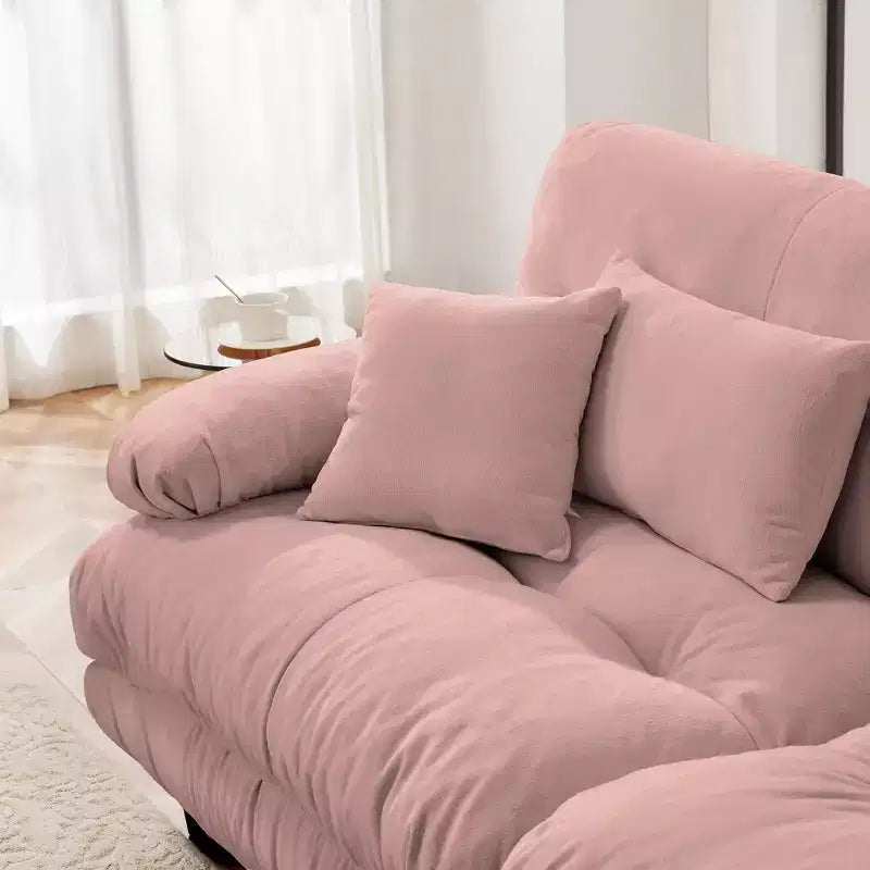 Divano componibile a 3 posti con seduta profonda, divano in ciniglia, divano morbido e confortevole con rivestimento in ciniglia color caffè chiaro