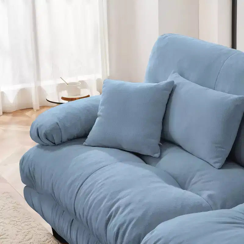 Divano componibile a 3 posti con seduta profonda, divano in ciniglia, divano morbido e confortevole con rivestimento in ciniglia color caffè chiaro