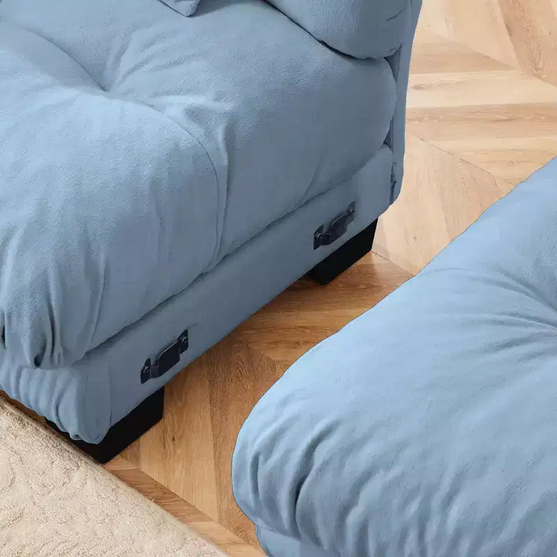 Divano componibile a 3 posti con seduta profonda, divano in ciniglia, divano morbido e confortevole con rivestimento in ciniglia color caffè chiaro