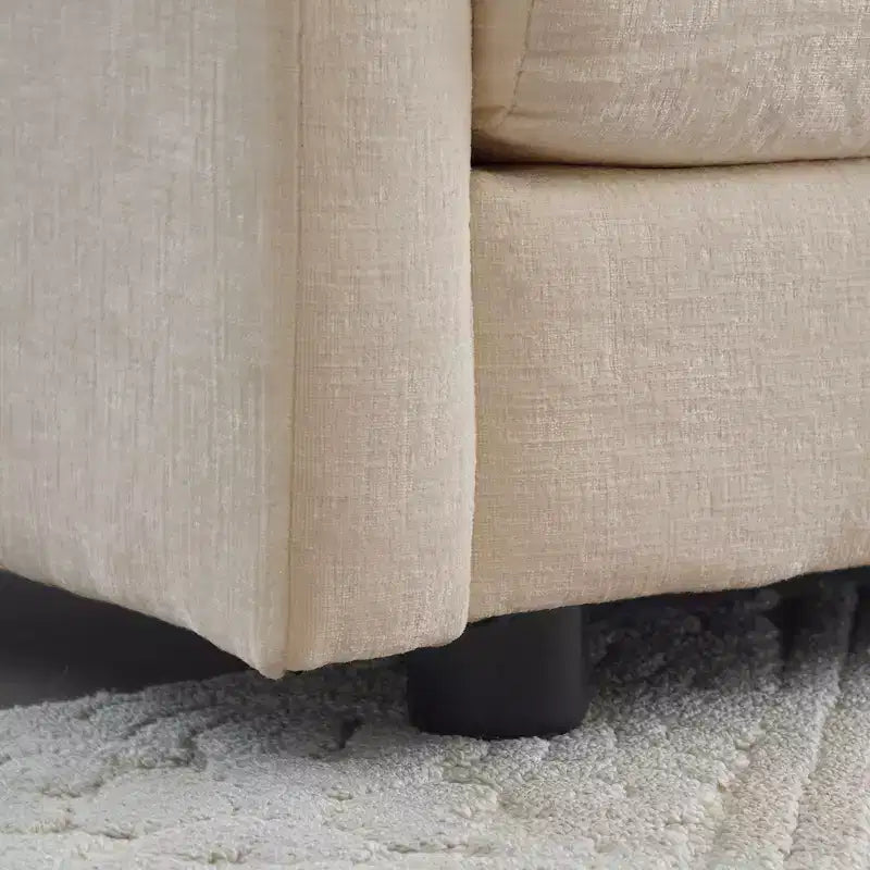 Divano modulare, divano a 4 posti in ciniglia confortevole, divano componibile in ciniglia verde