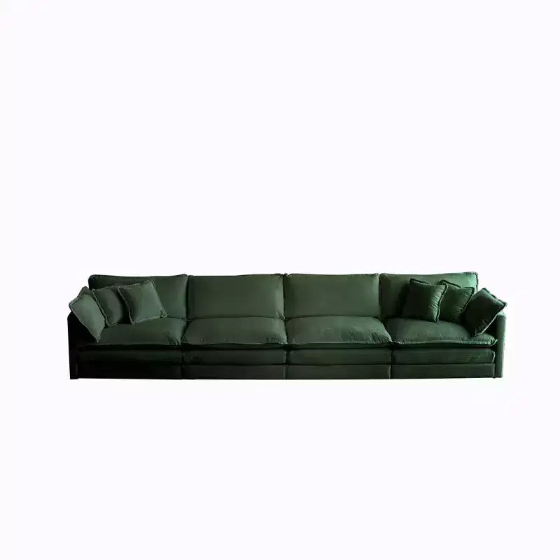 Divano Sezionale Modulare per Soggiorno Divano a U a 5 Posti Divano Sezionale Convertibile con 1 Pouf in Ciniglia Beige