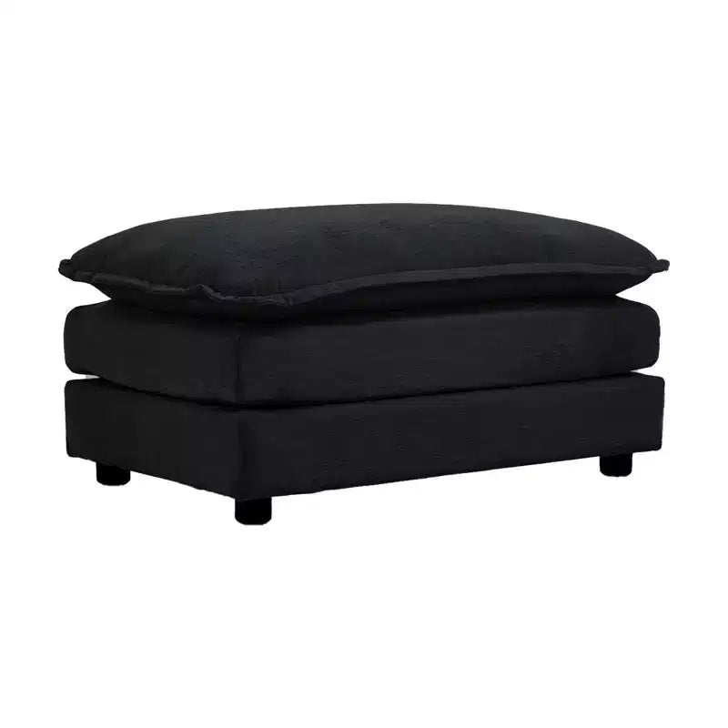 Divano Sezionale Modulare per Soggiorno Divano a U a 5 Posti Divano Sezionale Convertibile con 1 Pouf in Ciniglia Beige