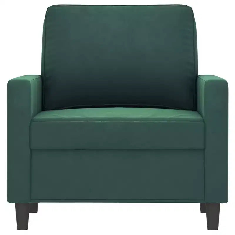 vidaXL Poltrona in Velluto Verde Scuro - Comoda Poltrona con Lussuoso Tessuto in Velluto, Robusta Struttura in Metallo e Accattivante Design Moderno
