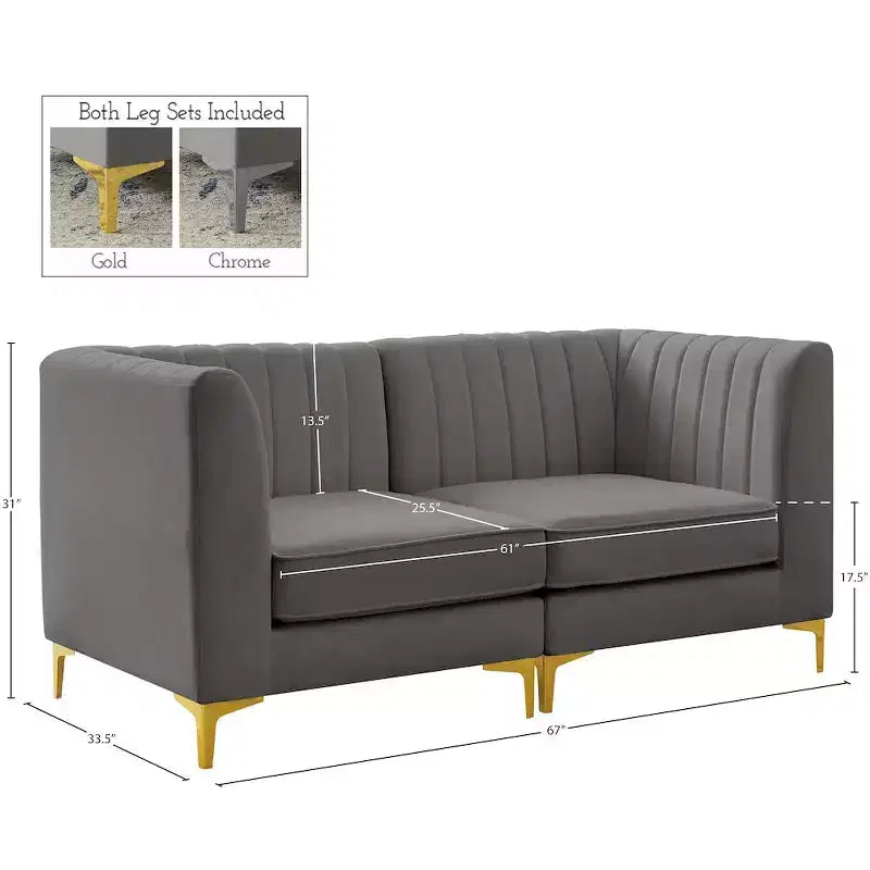 Divano componibile Alina Velvet