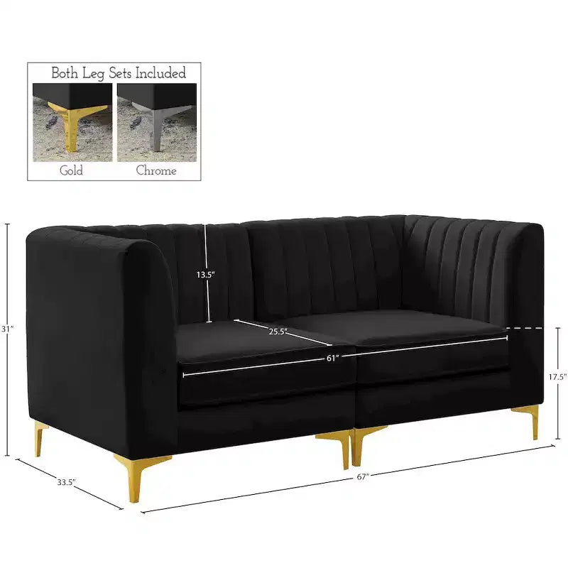 Divano componibile Alina Velvet