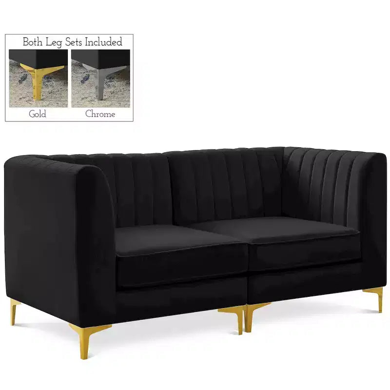 Meridian Furniture,Alina Velvet Modular Sofa