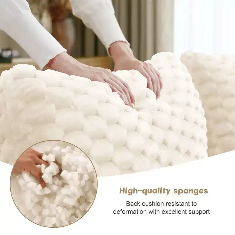 146 Moderno divano componibile a L per soggiorno, tessuto in flanella, divano a 4 posti di grandi dimensioni, divano senza struttura