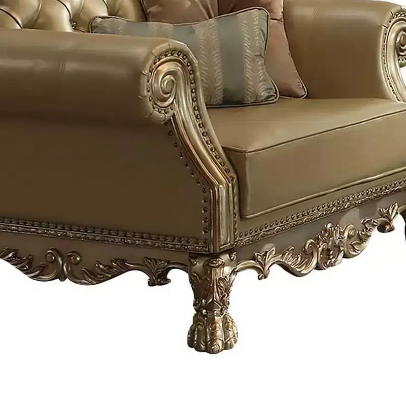 Poltrona d'accento Miliani da 44,5" in tessuto/finitura bronzo antico