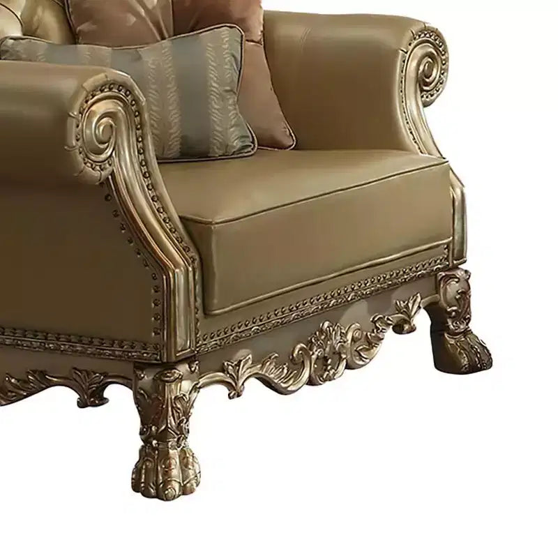 Poltrona d'accento Miliani da 44,5" in tessuto/finitura bronzo antico