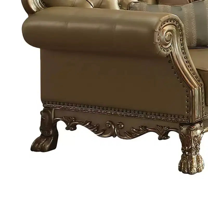 Poltrona d'accento Miliani da 44,5" in tessuto/finitura bronzo antico