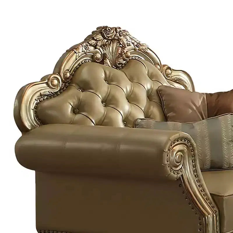 Poltrona d'accento Miliani da 44,5" in tessuto/finitura bronzo antico