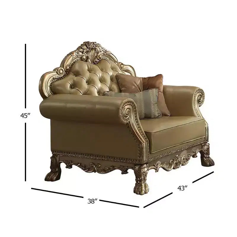Poltrona d'accento Miliani da 44,5" in tessuto/finitura bronzo antico