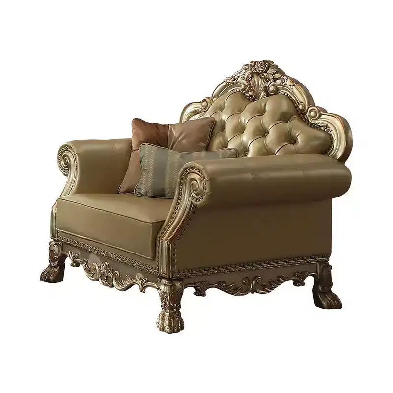 Poltrona d'accento Miliani da 44,5" in tessuto/finitura bronzo antico