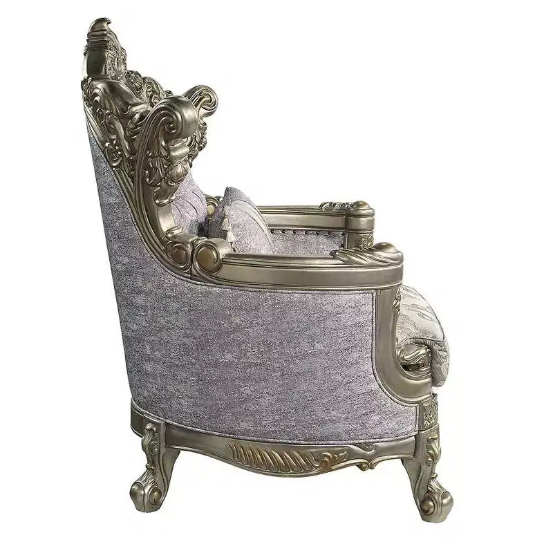 Poltrona accent Miliani da 44,5" in tessuto/finitura bronzo anticato