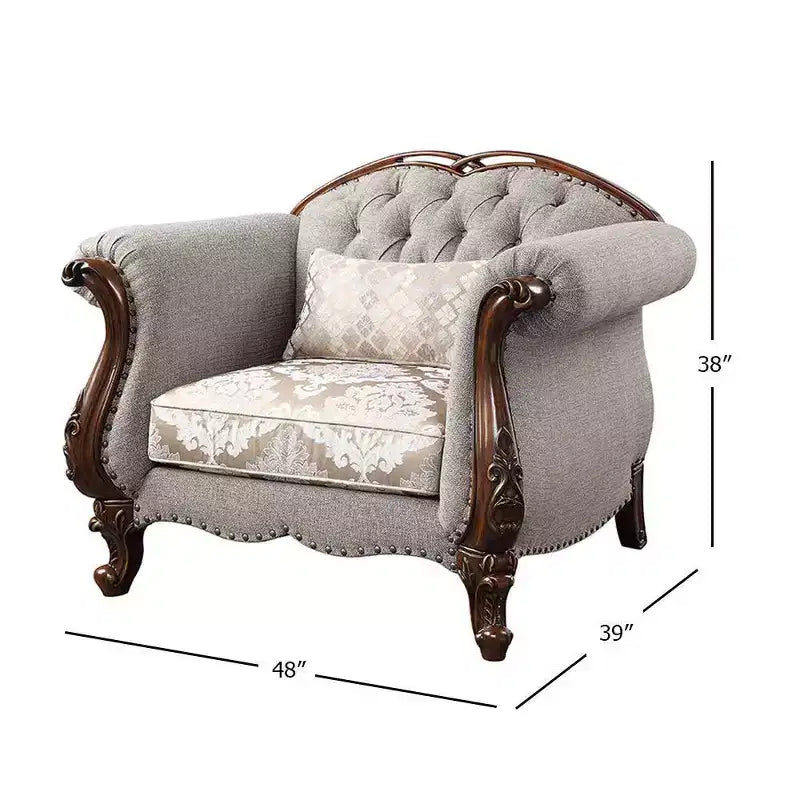 Sedia Miyeon in tessuto da 48" ciliegio