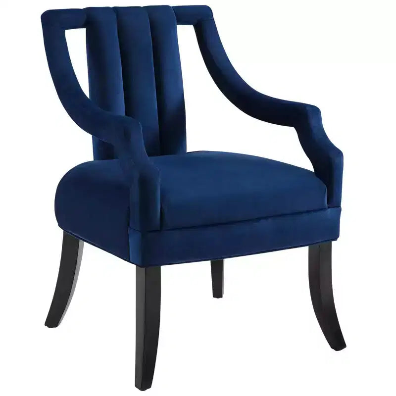 2 Poltrone Harken in Velluto ad Alte Prestazioni Blu Navy - Struttura in Legno Imbottita, Pulizia a Macchia