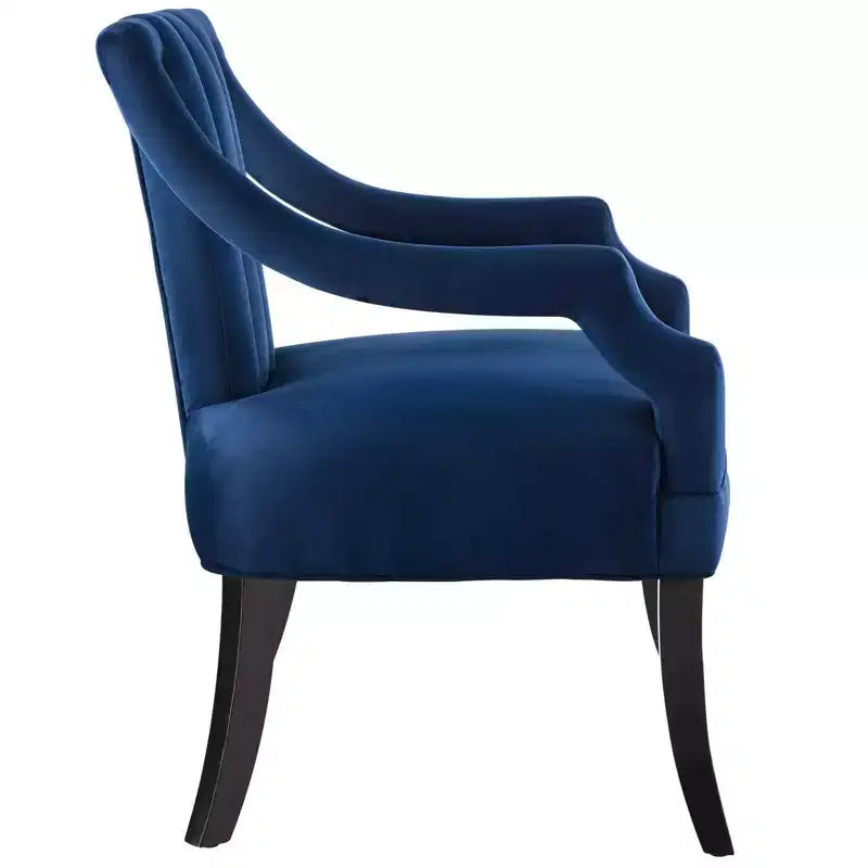 2 Poltrone Harken in Velluto ad Alte Prestazioni Blu Navy - Struttura in Legno Imbottita, Pulizia a Macchia