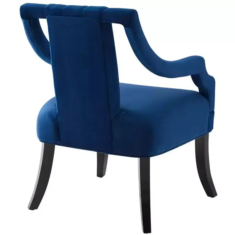 2 Poltrone Harken in Velluto ad Alte Prestazioni Blu Navy - Struttura in Legno Imbottita, Pulizia a Macchia