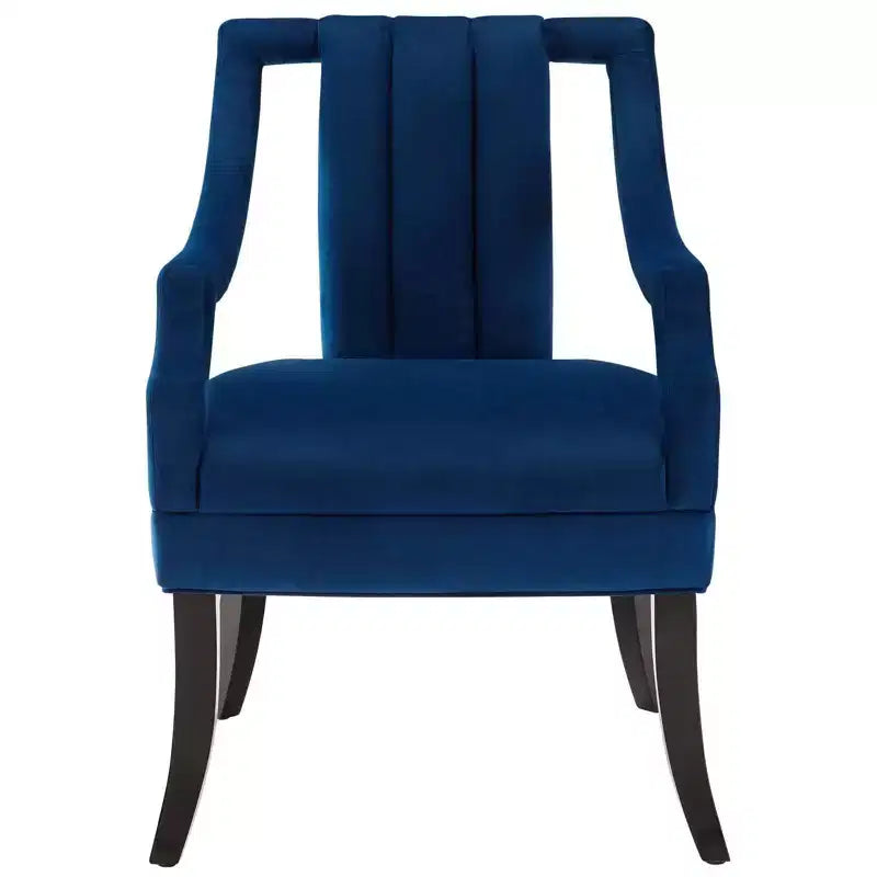 2 Poltrone Harken in Velluto ad Alte Prestazioni Blu Navy - Struttura in Legno Imbottita, Pulizia a Macchia