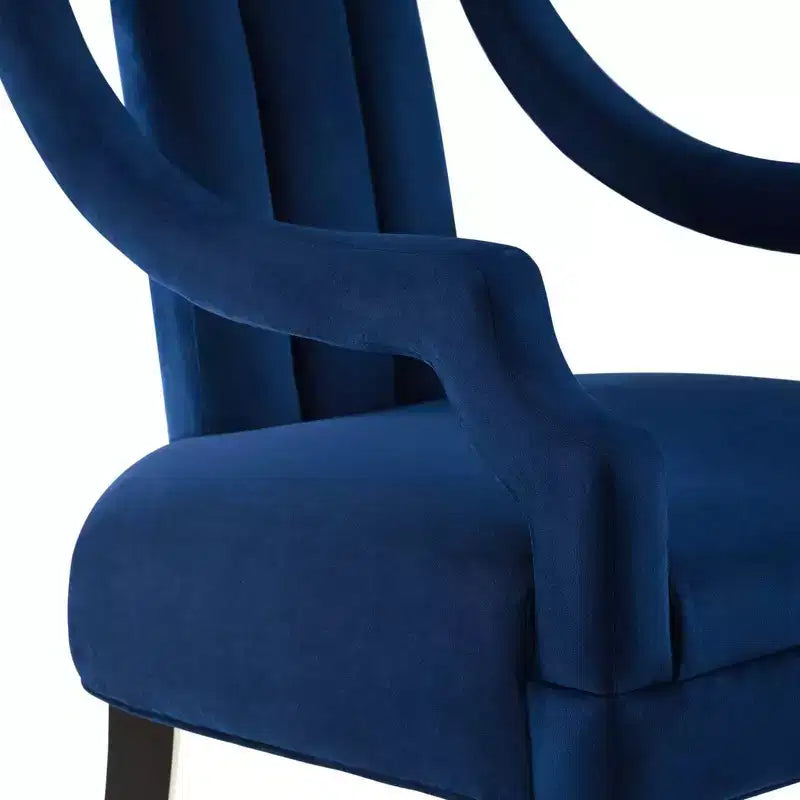 2 Poltrone Harken in Velluto ad Alte Prestazioni Blu Navy - Struttura in Legno Imbottita, Pulizia a Macchia